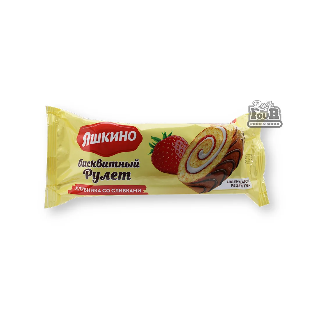Sponge roll "Yashkino" Strawberry with cream 200g